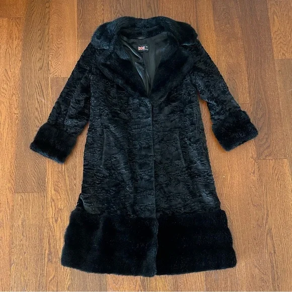 Vintage Black Faux Fur Coat by Rosewin - Picture 12 of 12